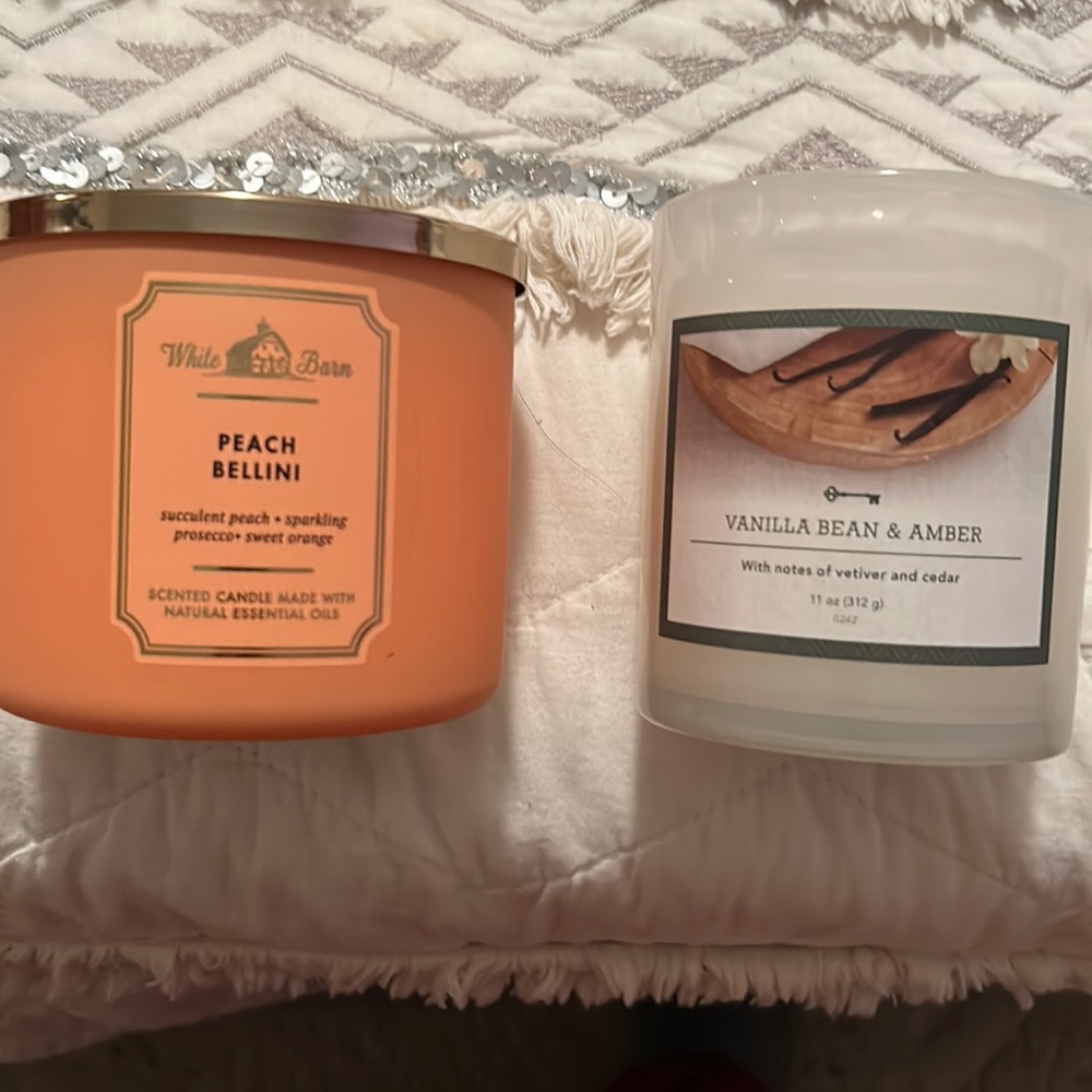 White Barn candle (new) & used vanilla bean candle